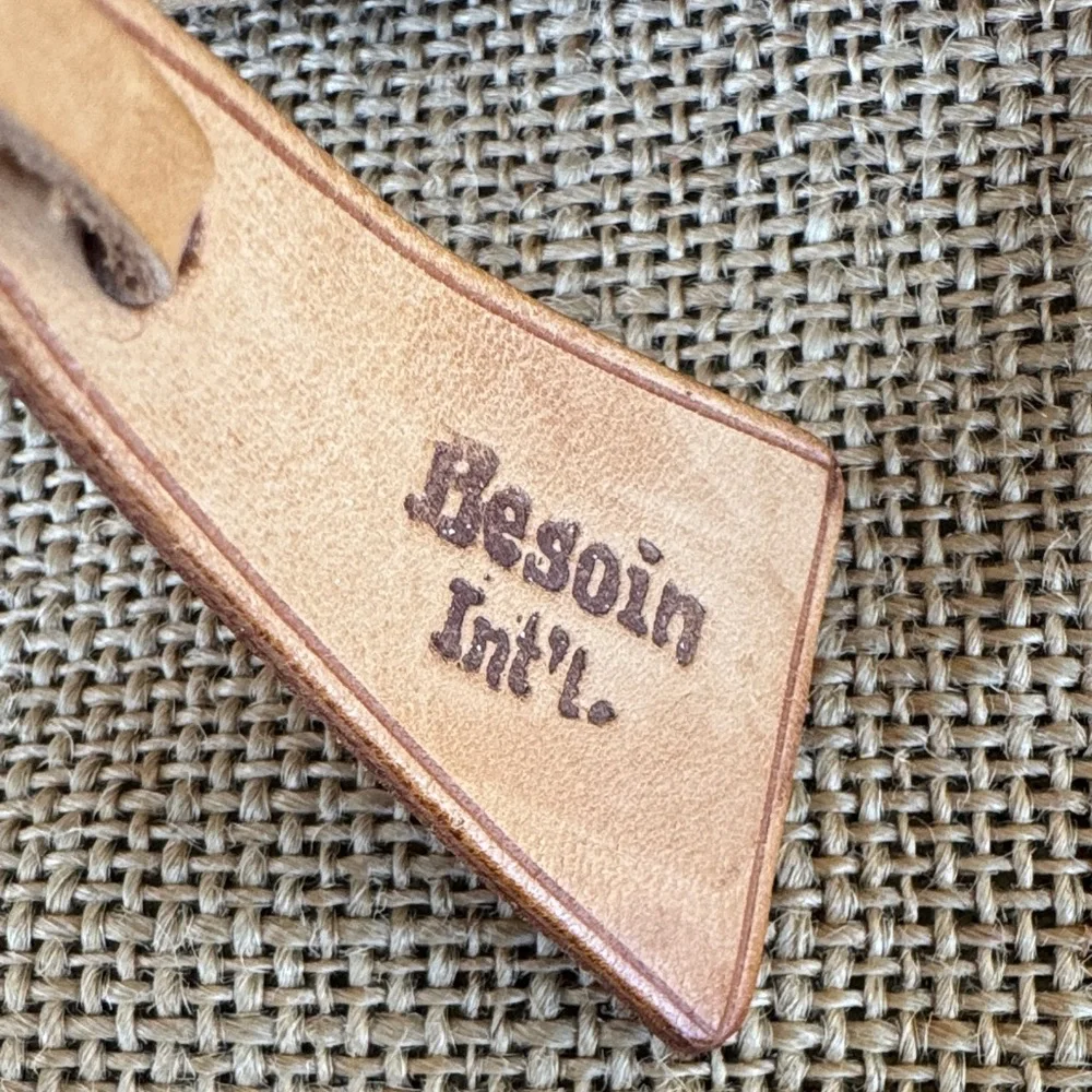 Beson Int. Dead-stock Elegant Tan Men's Duffel Bag tan leather New Vintage NWT - Picture 9 of 16